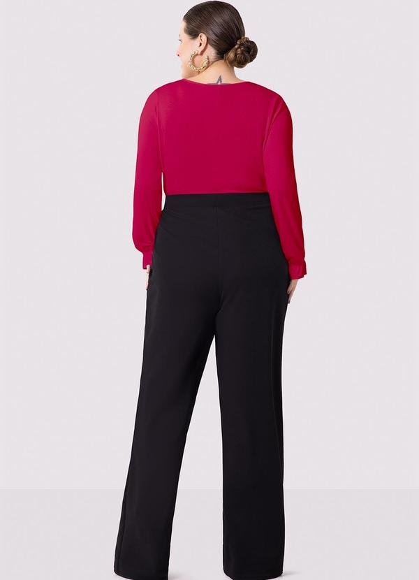 Lunender Mais Mulher - Calça Pantalona Plus Size em Malha Alfaiataria Preta 4