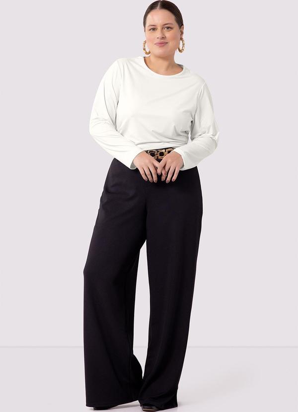 Lunender Mais Mulher - Calça Pantalona Plus Size em Malha Alfaiataria Preta 6