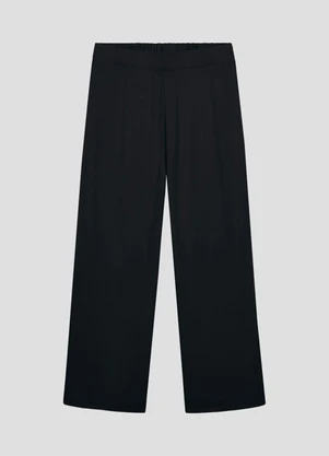 Cereja Rosa - Calça Plus Size Pantalona em Viscose Preto - CEREJA ROSA