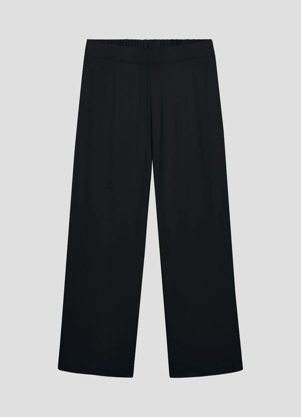 Calca Plus Size Pantalona em Viscose Preto - CEREJA ROSA