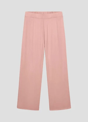 Cereja Rosa - Calça Plus Size Pantalona em Viscose Rosa - CEREJA ROSA