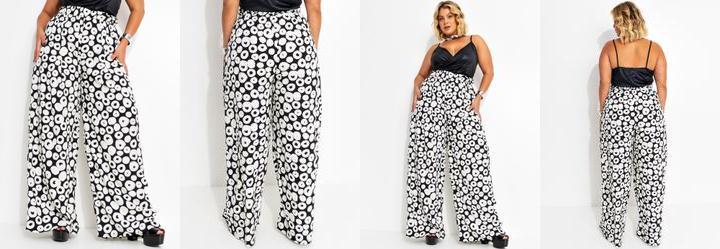 Cala Po Preta e Off White em Viscose Plana