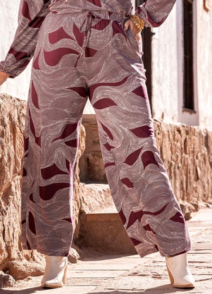 Marguerite - Calça Pontilhado em Malha de Viscose - MARGUERITE