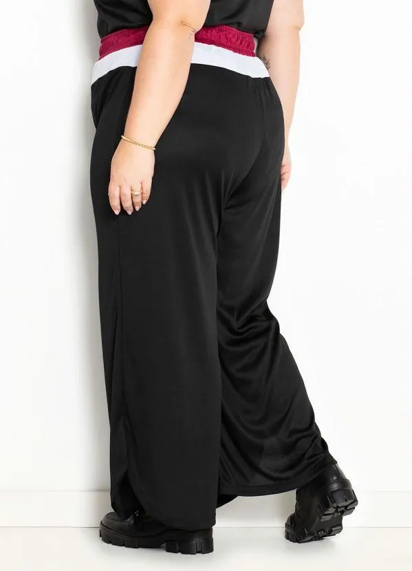 Marguerite - Calça Preta com Cós Contrastante Plus Size 2
