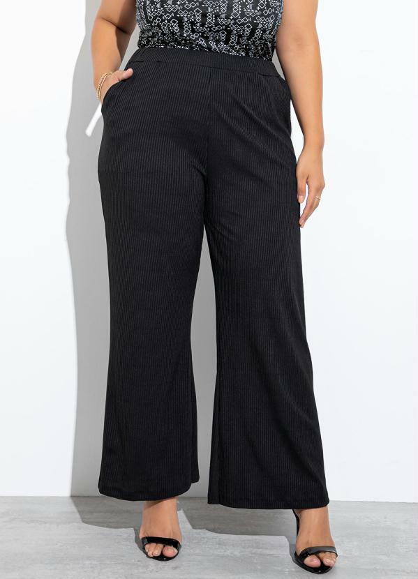 Marguerite - Calça Preta Wide Leg com Amarração 3