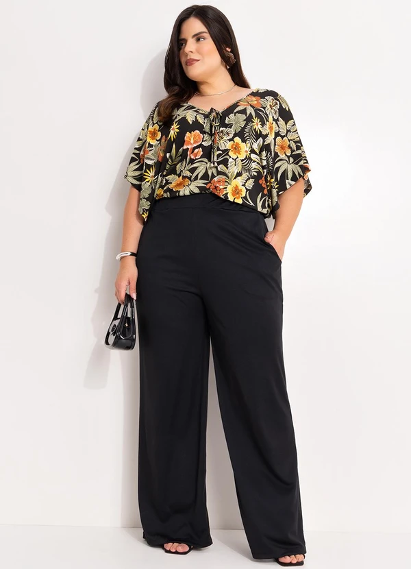 Marguerite - Calça Preto com Elástico no Cós Plus Size 3