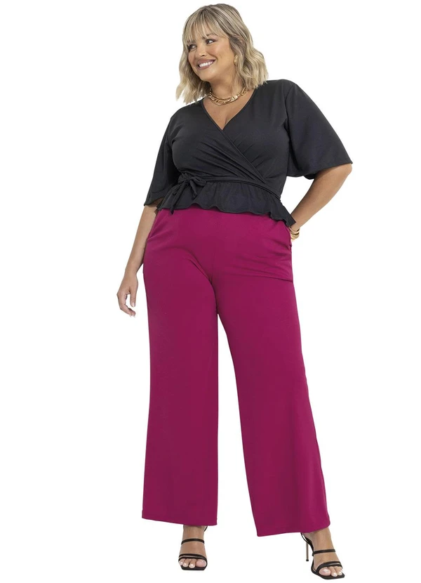 Marguerite - Calça Púrpura com Elástico no Cós Plus Size 3