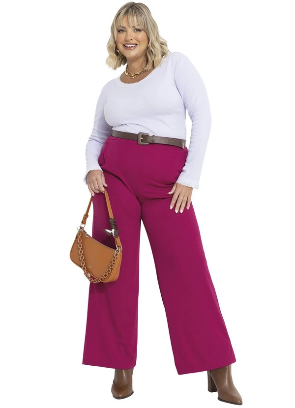 Marguerite - Calça Púrpura com Elástico no Cós Plus Size 5