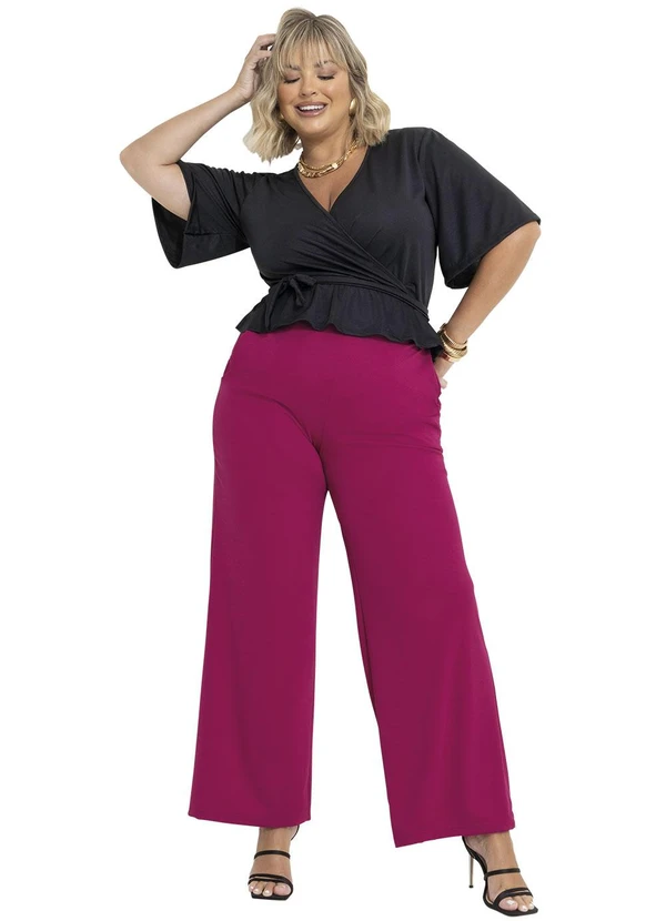 Marguerite - Calça Púrpura com Elástico no Cós Plus Size 6