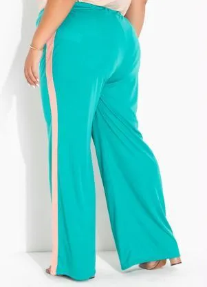 Marguerite - Calça Turquesa com Elástico na Cintura Plus Size - MARGUERITE