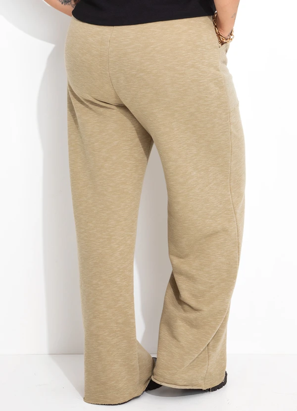 Marguerite - Calça Verde Claro em Moletinho Rajado 2