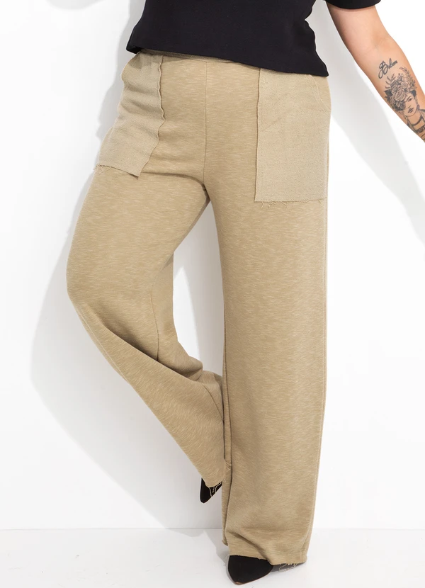 Marguerite - Calça Verde Claro em Moletinho Rajado 3