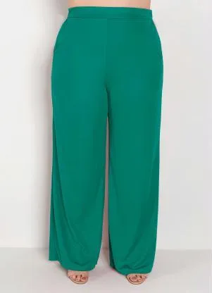 Marguerite - Calça Verde com Elástico no Cós Plus Size - MARGUERITE