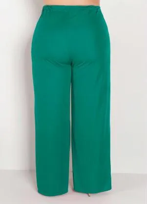 Marguerite - Calça Verde com Elástico no Cós Plus Size - MARGUERITE