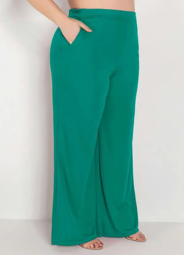 Marguerite - Calça Verde com Elástico no Cós Plus Size 3