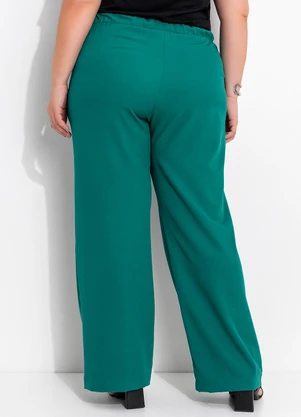 Marguerite - Calça Verde em Crepe Plano - MARGUERITE