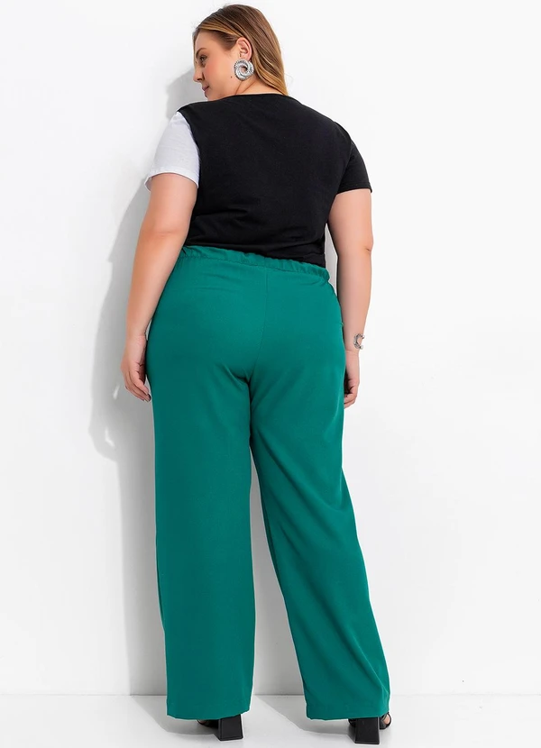 Marguerite - Calça Verde em Crepe Plano 2