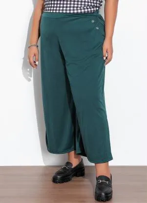Marguerite - Calça Verde Musgo com Botões Plus Size - MARGUERITE