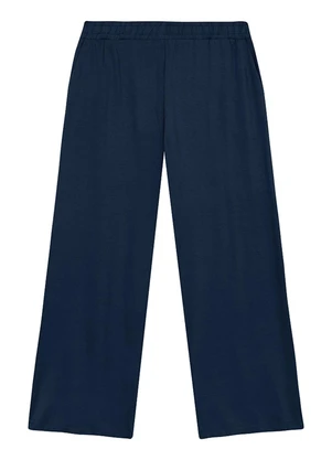 Malwee - Calça Wide Leg em Moletinho Azul Marinho - MALWEE