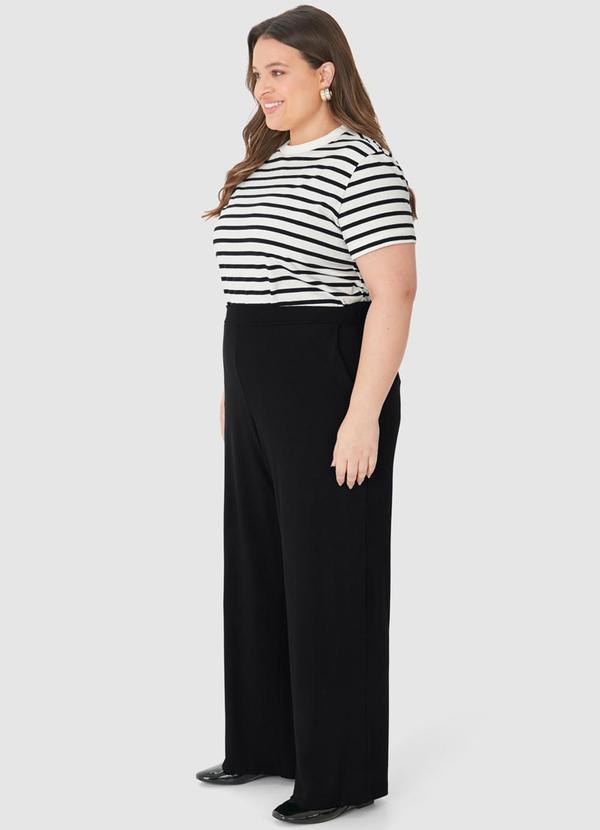 Malwee - Calça Wide Leg em Moletinho Plus Preto 3