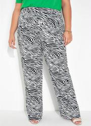 Cala Zebra Wide Leg com Elstico Plus Size