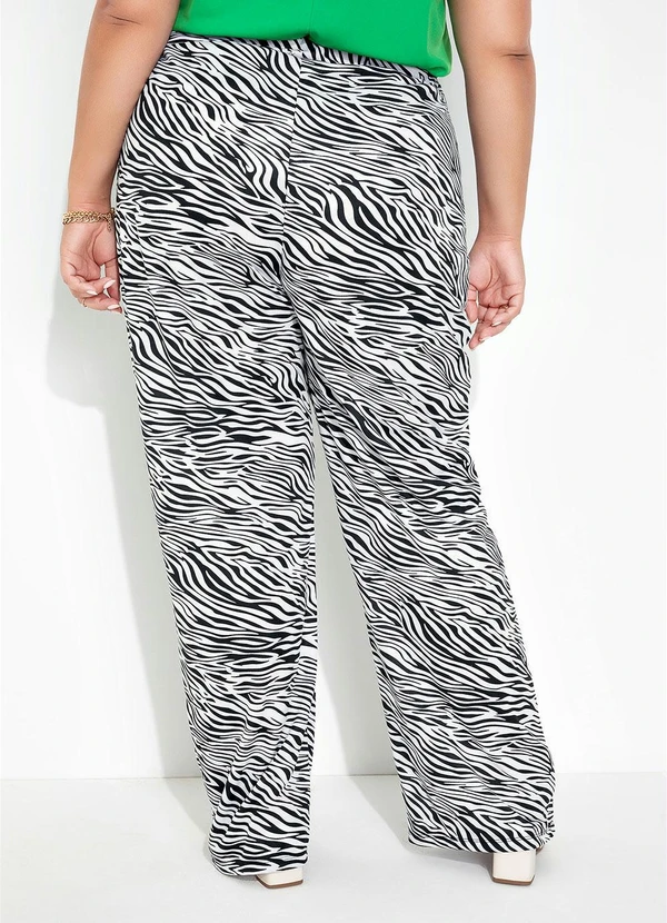 Marguerite - Calça Zebra Wide Leg com Elástico Plus Size 2