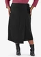 Secret Glam - Saia Midi Transpassada Plus Size Preto - variação: Preto
