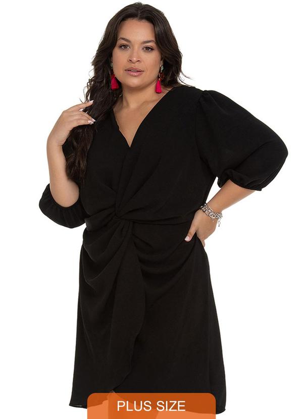 Secret Glam - Vestido Crepe Feminino Preto 1