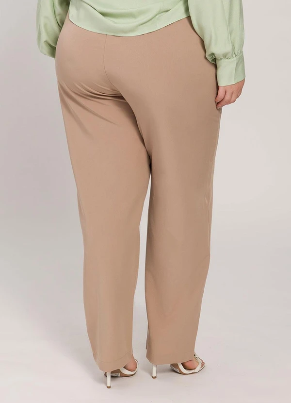 Lisamour - Calça Alfaiatada Reta Bege 2
