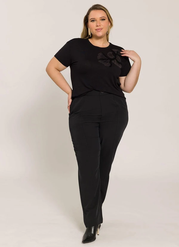 Lisamour - Calça Alfaiatada Reta Preta 3