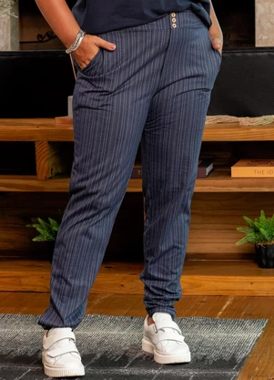 Marguerite - Calça Azul Marinho em Malha Denim - MARGUERITE