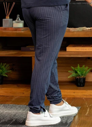 Marguerite - Calça Azul Marinho em Malha Denim - MARGUERITE