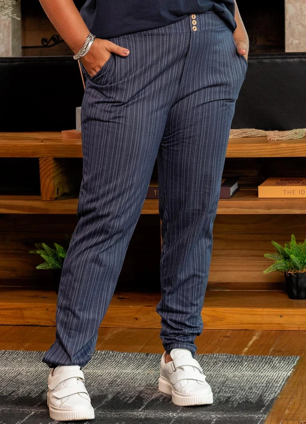 Marguerite - Calça Azul Marinho em Malha Denim