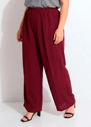 Marguerite - Calça Bordô em Tecido Leve - MARGUERITE