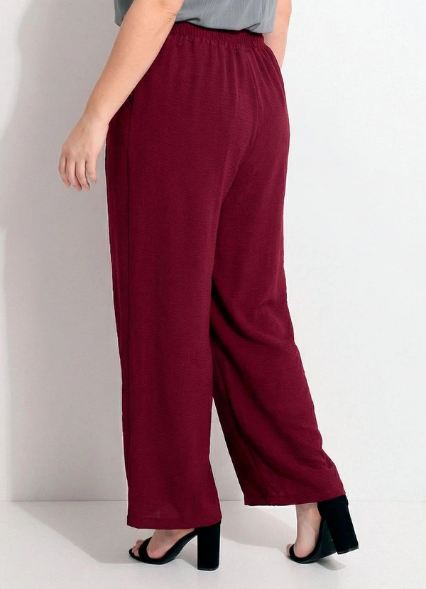 Marguerite - Calça Bordô em Tecido Leve 8