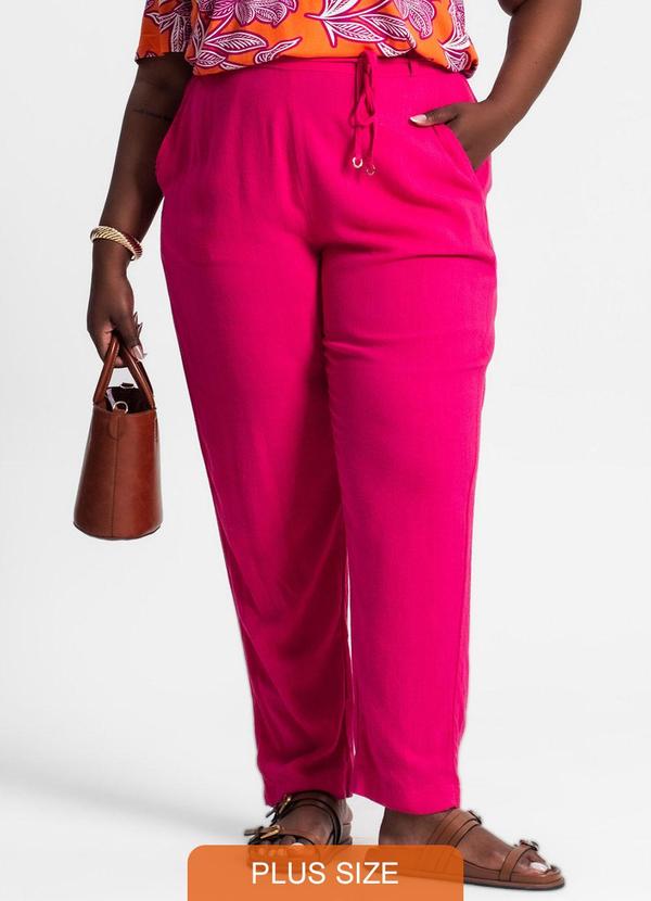 Secret Glam - Calça Cenoura Linho Strong Feminina Rosa