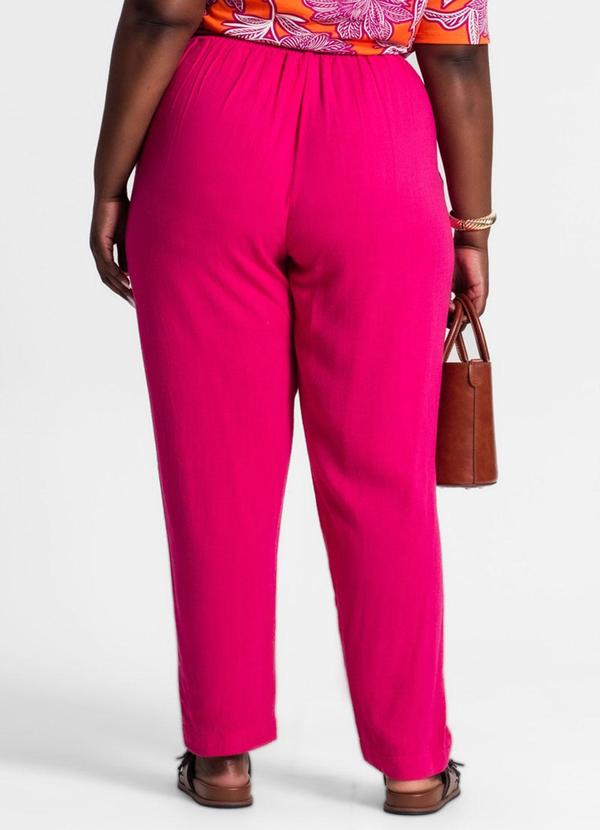 Secret Glam - Calça Cenoura Linho Strong Feminina Rosa 2