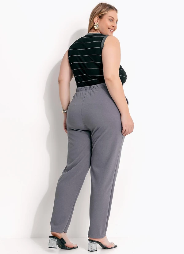 Marguerite - Calça Cinza em Malha Crepe 5