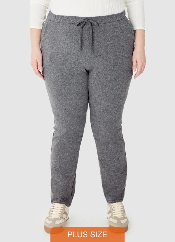 Malwee - Calça Feminina em Moletom Plus Cinza