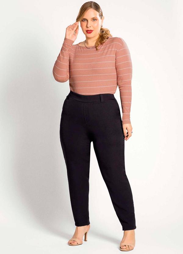 Habana - Calça Feminina Plus Size Elegante Preto 2