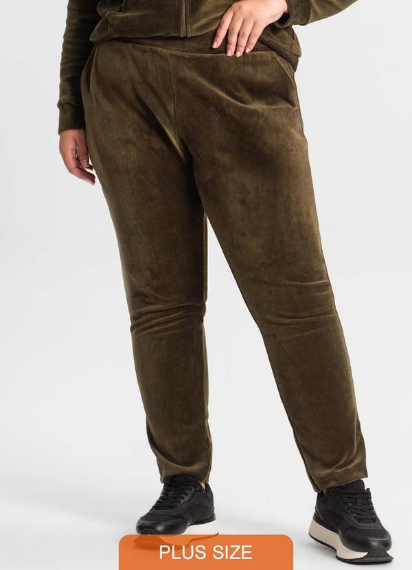 Secret Glam - Calça Feminina Plus Size em Plush Verde