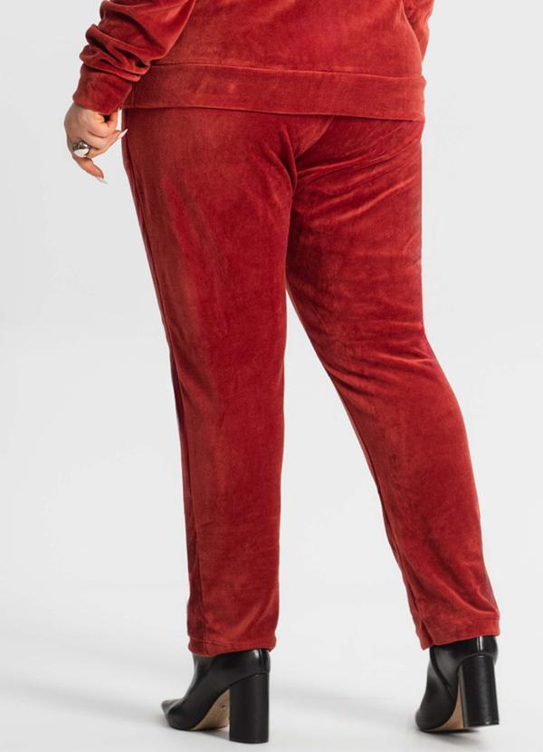 Secret Glam - Calça Feminina Plus Size em Plush Vermelho 2