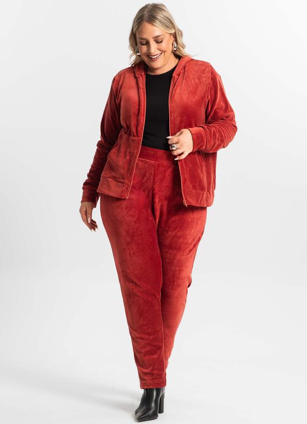 Secret Glam - Calça Feminina Plus Size em Plush Vermelho 3