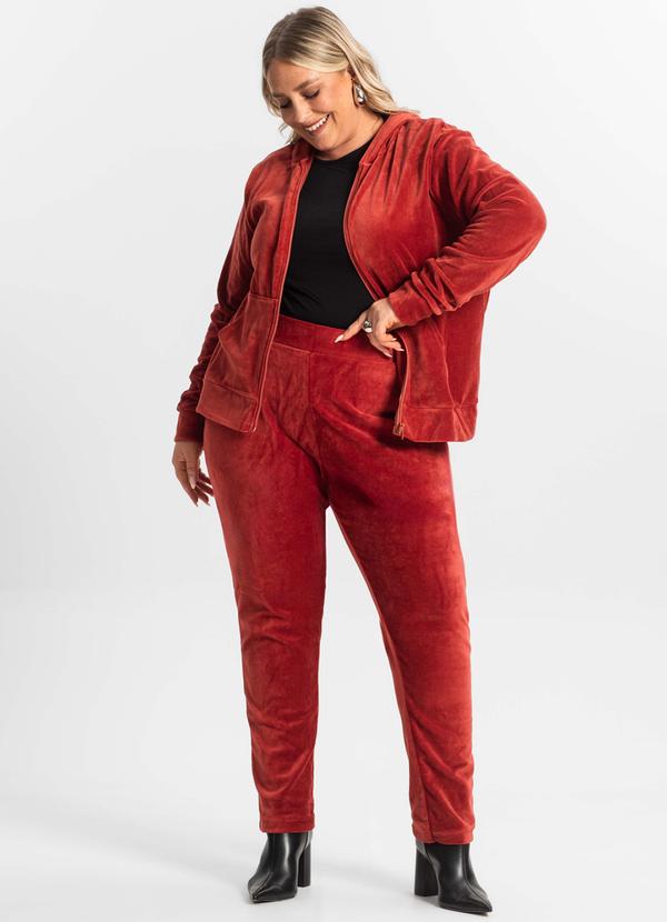 Secret Glam - Calça Feminina Plus Size em Plush Vermelho 5
