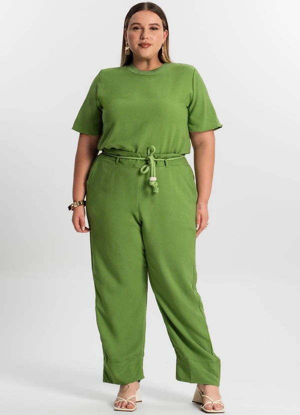 Secret Glam - Calça Feminina Plus Size Verde 3