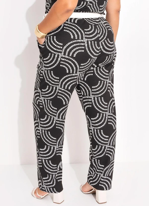 Marguerite - Calça Geométrico Pontilhado em Malha de Viscose 3