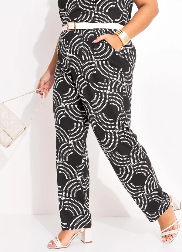 Marguerite - Calça Geométrico Pontilhado em Malha de Viscose 2