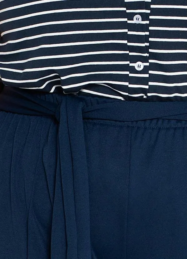 Marguerite - Calça Marino com Faixas para Amarrar Plus Size 1
