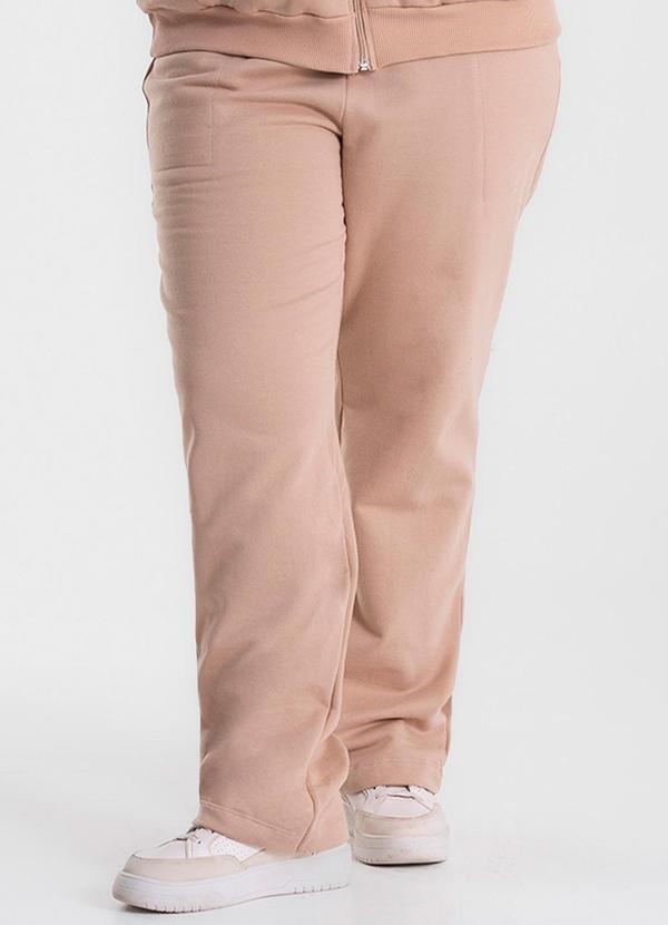 Secret Glam - Calça Plus Moletom Felpado Marrom