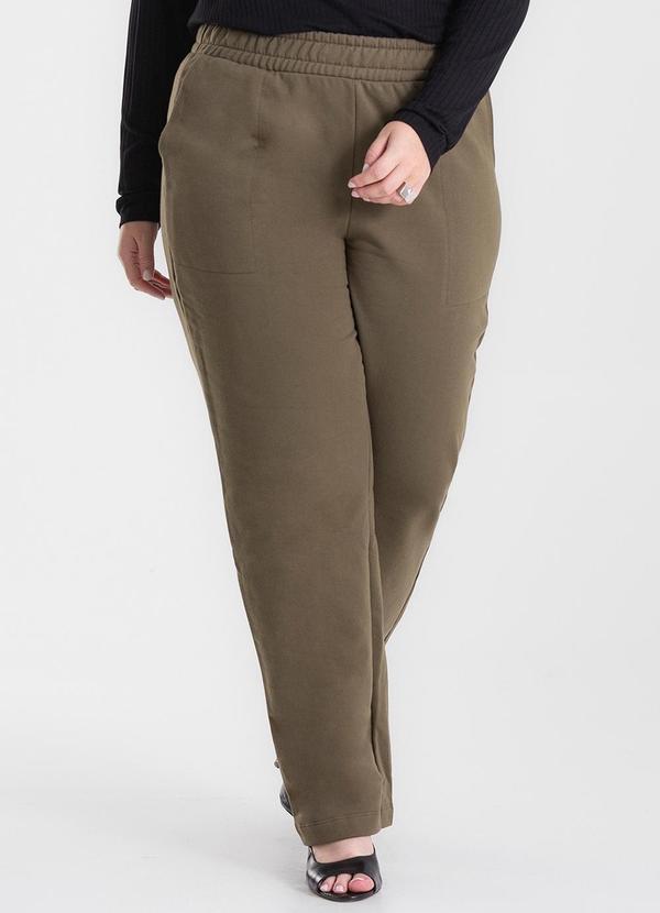 Secret Glam - Calça Plus Moletom Felpado Verde